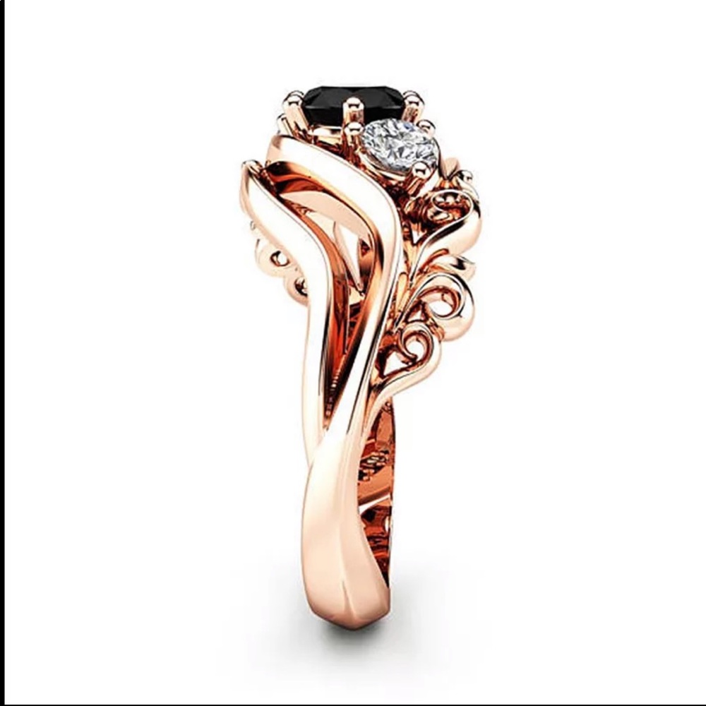 New Women’s Rose Gold Sapphire Promise Ring - Picture 4 of 5